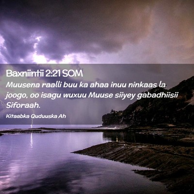 Picture 02 - Baxniintii 2:21 SOM - Muusena raalli buu ka ahaa inuu ninkaas la joogo, - Bible Verse Picture