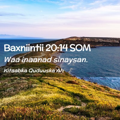 Picture 02 - Baxniintii 20:14 SOM - Waa inaanad - Bible Verse Picture