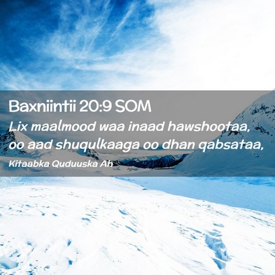 Picture 02 - Baxniintii 20:9 SOM - Lix maalmood waa inaad hawshootaa, oo aad - Bible Verse Picture