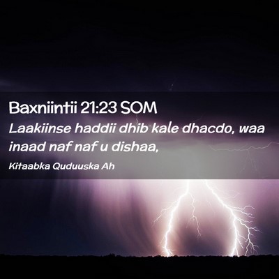 Picture 02 - Baxniintii 21:23 SOM - Laakiinse haddii dhib kale dhacdo, waa inaad naf - Bible Verse Picture