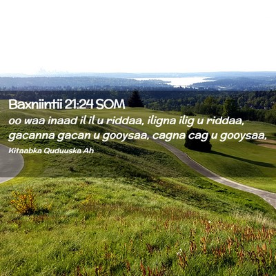 Picture 02 - Baxniintii 21:24 SOM - oo waa inaad il il u riddaa, iligna ilig u - Bible Verse Picture