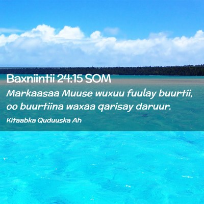 Picture 02 - Baxniintii 24:15 SOM - Markaasaa Muuse wuxuu fuulay buurtii, oo - Bible Verse Picture