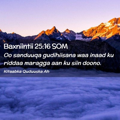 Picture 02 - Baxniintii 25:16 SOM - Oo sanduuqa gudihiisana waa inaad ku riddaa - Bible Verse Picture