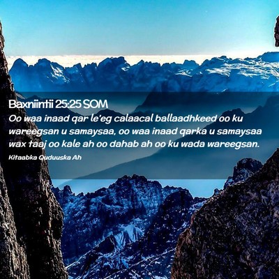 Picture 02 - Baxniintii 25:25 SOM - Oo waa inaad qar le'eg calaacal ballaadhkeed oo - Bible Verse Picture