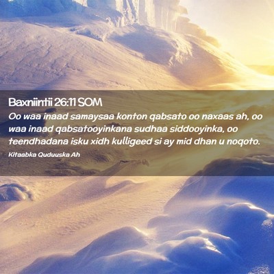 Picture 02 - Baxniintii 26:11 SOM - Oo waa inaad samaysaa konton qabsato oo naxaas - Bible Verse Picture