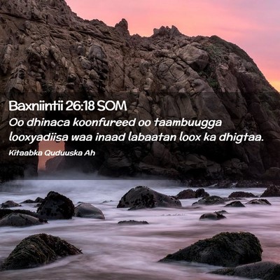Picture 02 - Baxniintii 26:18 SOM - Oo dhinaca koonfureed oo taambuugga looxyadiisa - Bible Verse Picture