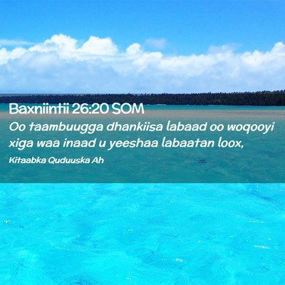 Picture 02 - Baxniintii 26:20 SOM - Oo taambuugga dhankiisa labaad oo woqooyi xiga - Bible Verse Picture