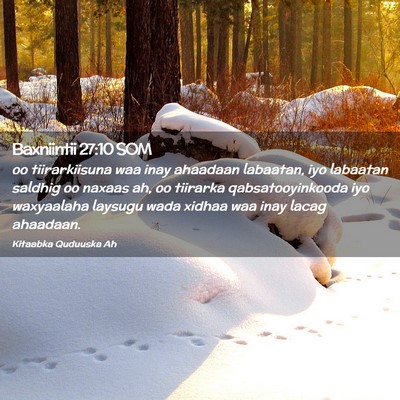 Picture 02 - Baxniintii 27:10 SOM - oo tiirarkiisuna waa inay ahaadaan labaatan, iyo - Bible Verse Picture