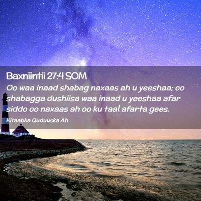 Picture 02 - Baxniintii 27:4 SOM - Oo waa inaad shabag naxaas ah u yeeshaa; oo - Bible Verse Picture