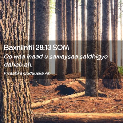 Picture 02 - Baxniintii 28:13 SOM - Oo waa inaad u samaysaa saldhigyo dahab - Bible Verse Picture