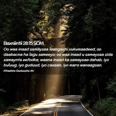 Picture 02 - Baxniintii 28:15 SOM - Oo waa inaad samaysaa laabgashi xukumaadeed, oo - Bible Verse Picture