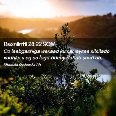 Picture 02 - Baxniintii 28:22 SOM - Oo laabgashiga waxaad ku samaysaa silsilado - Bible Verse Picture