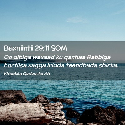 Picture 02 - Baxniintii 29:11 SOM - Oo dibiga waxaad ku qashaa Rabbiga hortiisa xagga - Bible Verse Picture