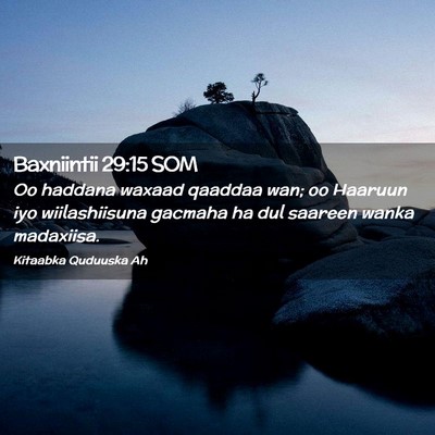 Picture 02 - Baxniintii 29:15 SOM - Oo haddana waxaad qaaddaa wan; oo Haaruun iyo - Bible Verse Picture