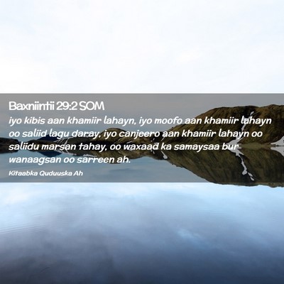 Picture 02 - Baxniintii 29:2 SOM - iyo kibis aan khamiir lahayn, iyo moofo aan - Bible Verse Picture