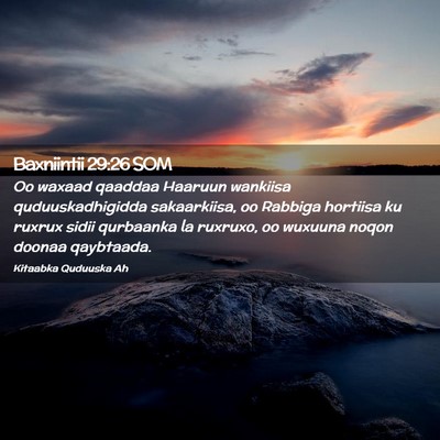Picture 02 - Baxniintii 29:26 SOM - Oo waxaad qaaddaa Haaruun wankiisa - Bible Verse Picture