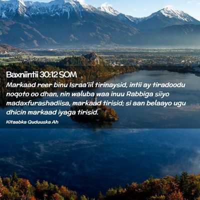 Picture 02 - Baxniintii 30:12 SOM - Markaad reer binu Israa'iil tirinaysid, intii ay - Bible Verse Picture
