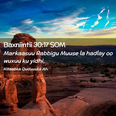 Picture 02 - Baxniintii 30:17 SOM - Markaasuu Rabbigu Muuse la hadlay oo wuxuu ku - Bible Verse Picture
