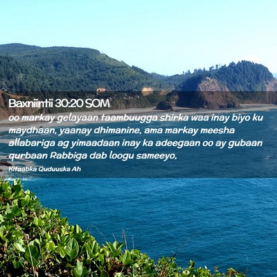 Picture 02 - Baxniintii 30:20 SOM - oo markay gelayaan taambuugga shirka waa inay - Bible Verse Picture
