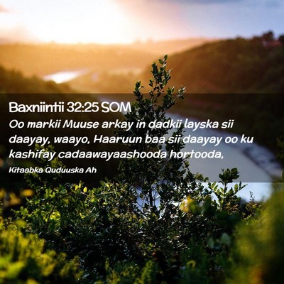 Picture 02 - Baxniintii 32:25 SOM - Oo markii Muuse arkay in dadkii layska sii - Bible Verse Picture