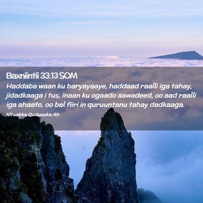 Picture 02 - Baxniintii 33:13 SOM - Haddaba waan ku baryayaaye, haddaad raalli iga - Bible Verse Picture