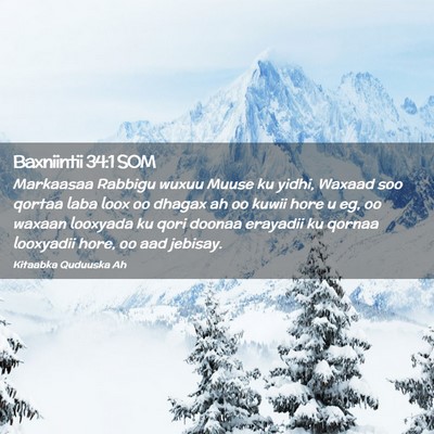 Picture 02 - Baxniintii 34:1 SOM - Markaasaa Rabbigu wuxuu Muuse ku yidhi, Waxaad - Bible Verse Picture