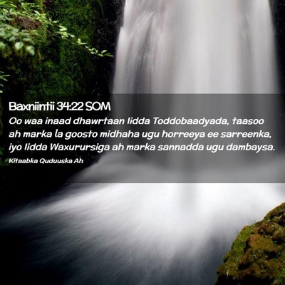 Picture 02 - Baxniintii 34:22 SOM - Oo waa inaad dhawrtaan Iidda Toddobaadyada, - Bible Verse Picture
