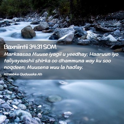 Picture 02 - Baxniintii 34:31 SOM - Markaasaa Muuse iyagii u yeedhay; Haaruun iyo - Bible Verse Picture