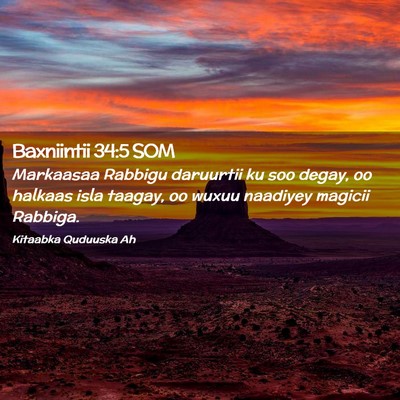 Picture 02 - Baxniintii 34:5 SOM - Markaasaa Rabbigu daruurtii ku soo degay, oo - Bible Verse Picture