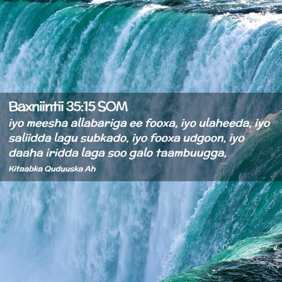 Picture 02 - Baxniintii 35:15 SOM - iyo meesha allabariga ee fooxa, iyo ulaheeda, iyo - Bible Verse Picture