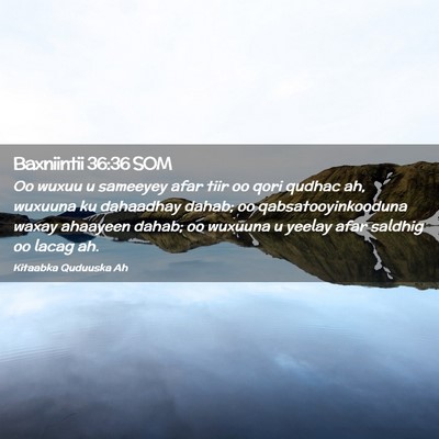 Picture 02 - Baxniintii 36:36 SOM - Oo wuxuu u sameeyey afar tiir oo qori qudhac ah, - Bible Verse Picture