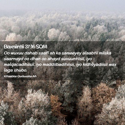 Picture 02 - Baxniintii 37:16 SOM - Oo wuxuu dahab saafi ah ka sameeyey alaabtii - Bible Verse Picture