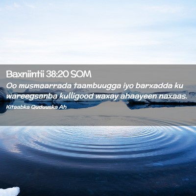 Picture 02 - Baxniintii 38:20 SOM - Oo musmaarrada taambuugga iyo barxadda ku - Bible Verse Picture
