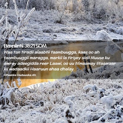 Picture 02 - Baxniintii 38:21 SOM - Waa tan tiradii alaabtii taambuugga, kaas oo ah - Bible Verse Picture