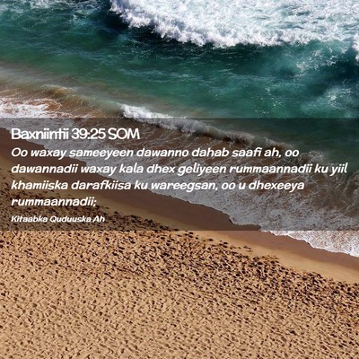 Picture 02 - Baxniintii 39:25 SOM - Oo waxay sameeyeen dawanno dahab saafi ah, oo - Bible Verse Picture