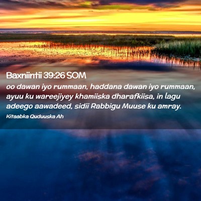 Picture 02 - Baxniintii 39:26 SOM - oo dawan iyo rummaan, haddana dawan iyo rummaan, - Bible Verse Picture