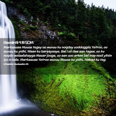 Picture 02 - Baxniintii 4:18 SOM - Markaasaa Muuse tegey oo wuxuu ku noqday - Bible Verse Picture