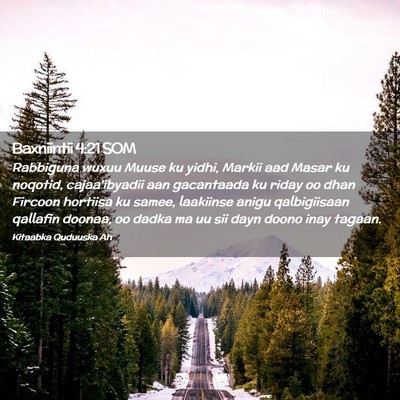 Picture 02 - Baxniintii 4:21 SOM - Rabbiguna wuxuu Muuse ku yidhi, Markii aad Masar - Bible Verse Picture