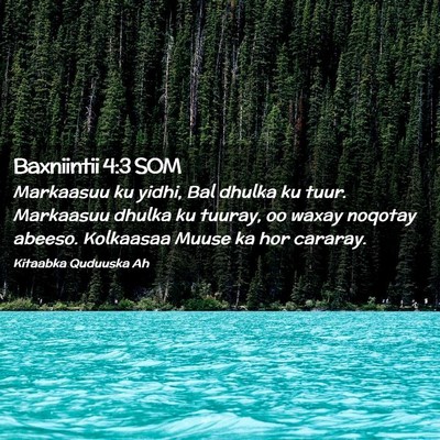 Picture 02 - Baxniintii 4:3 SOM - Markaasuu ku yidhi, Bal dhulka ku tuur. Markaasuu - Bible Verse Picture