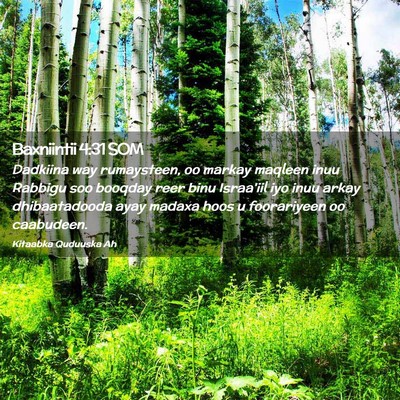 Picture 02 - Baxniintii 4:31 SOM - Dadkiina way rumaysteen, oo markay maqleen inuu - Bible Verse Picture