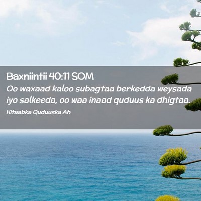 Picture 02 - Baxniintii 40:11 SOM - Oo waxaad kaloo subagtaa berkedda weysada iyo - Bible Verse Picture
