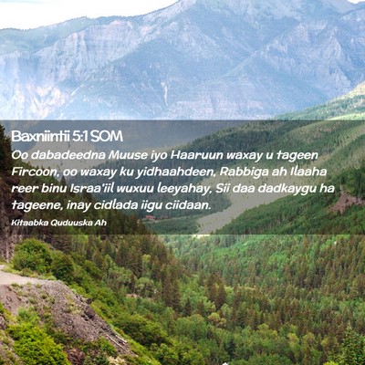 Picture 02 - Baxniintii 5:1 SOM - Oo dabadeedna Muuse iyo Haaruun waxay u tageen - Bible Verse Picture