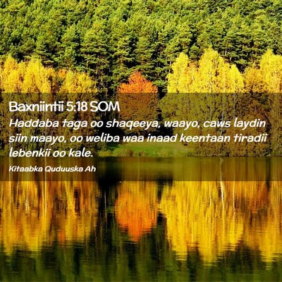Picture 02 - Baxniintii 5:18 SOM - Haddaba taga oo shaqeeya, waayo, caws laydin siin - Bible Verse Picture