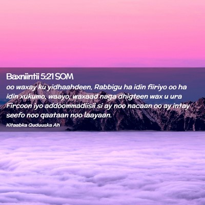 Picture 02 - Baxniintii 5:21 SOM - oo waxay ku yidhaahdeen, Rabbigu ha idin fiiriyo - Bible Verse Picture