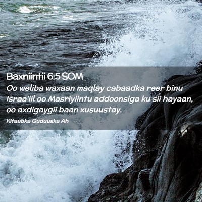 Picture 02 - Baxniintii 6:5 SOM - Oo weliba waxaan maqlay cabaadka reer binu - Bible Verse Picture