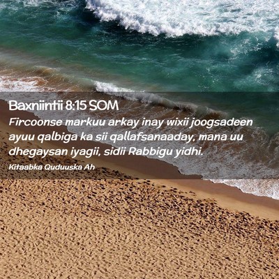 Picture 02 - Baxniintii 8:15 SOM - Fircoonse markuu arkay inay wixii joogsadeen ayuu - Bible Verse Picture