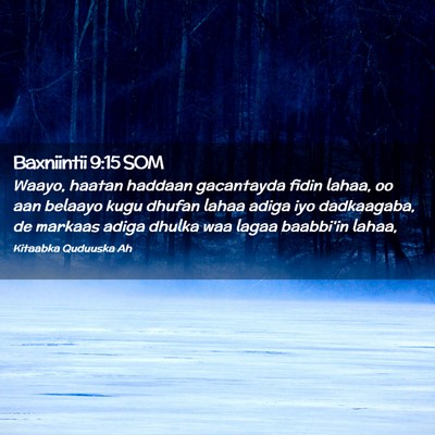 Picture 02 - Baxniintii 9:15 SOM - Waayo, haatan haddaan gacantayda fidin lahaa, oo - Bible Verse Picture