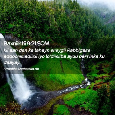 Picture 02 - Baxniintii 9:21 SOM - kii aan dan ka lahayn ereygii Rabbigase - Bible Verse Picture