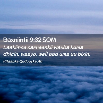 Picture 02 - Baxniintii 9:32 SOM - Laakiinse sarreenkii waxba kuma dhicin; waayo, - Bible Verse Picture