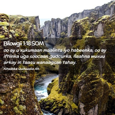 Picture 02 - Bilowgii 1:18 SOM - oo ay u xukumaan maalinta iyo habeenka, oo ay - Bible Verse Picture